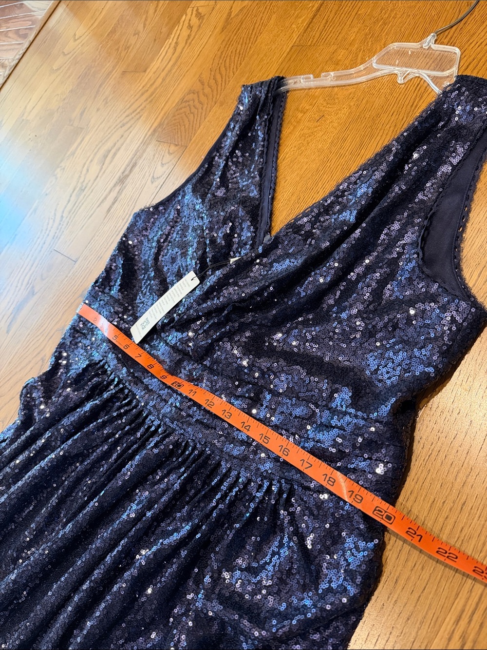 Kate Kasin Dark Blue Sequin Gown. Size 18W. New. - Picture 15 of 17